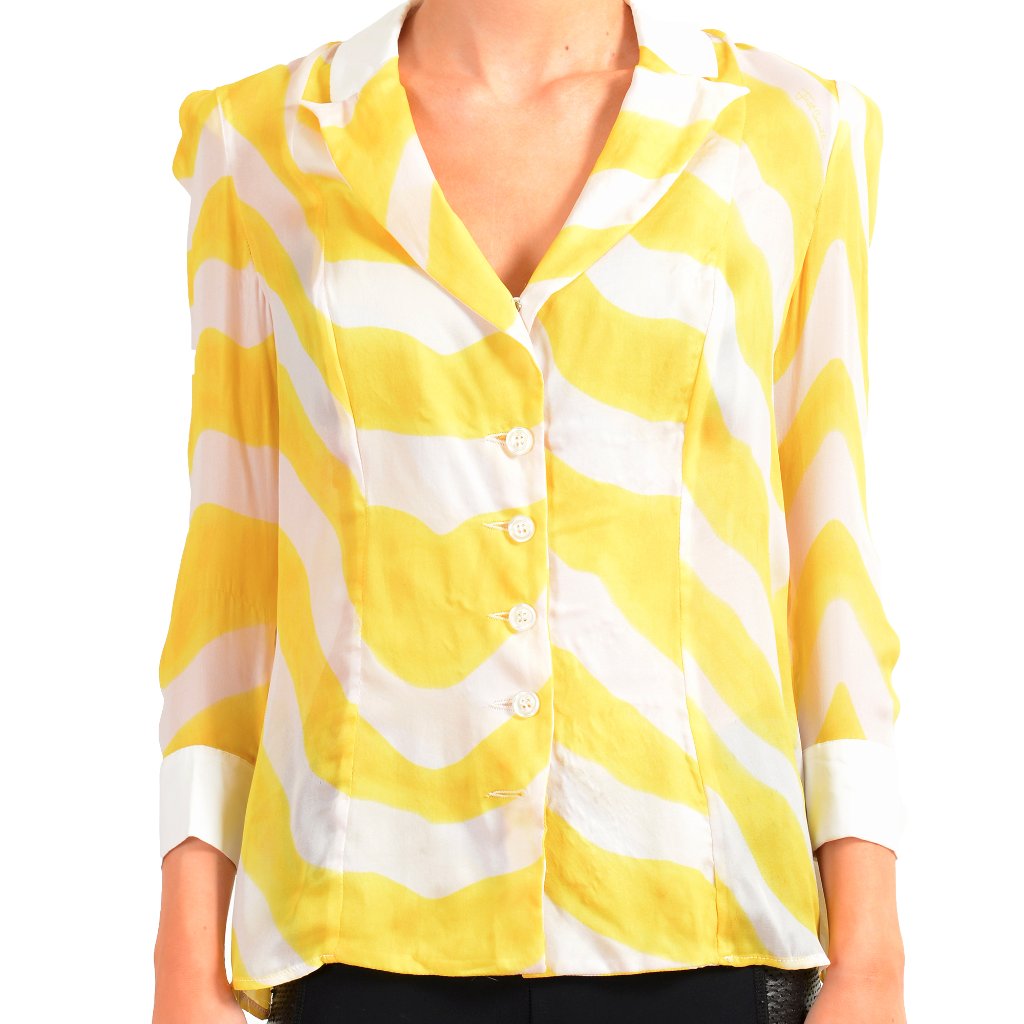 Just Cavalli 100% Silk Blouse Top Us S It 40